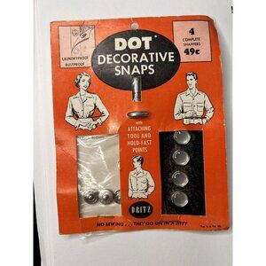 New Old Stock Vintage Dot Set Of 4 Decorative Snaps by Dritz USA